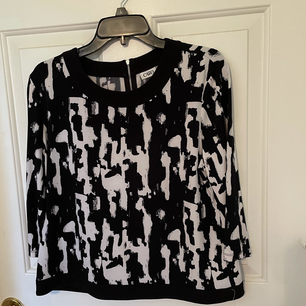 Cato black and white blouse